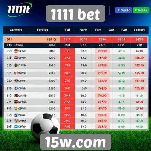 Comparativo das odds oferecidas pelo 1111 bet